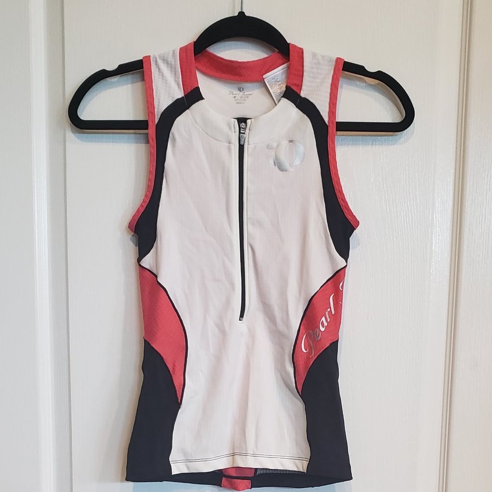 PEARL IZUMI Elite Women's Pink & White Cycling Sleeveless Tank Jeresy Size S